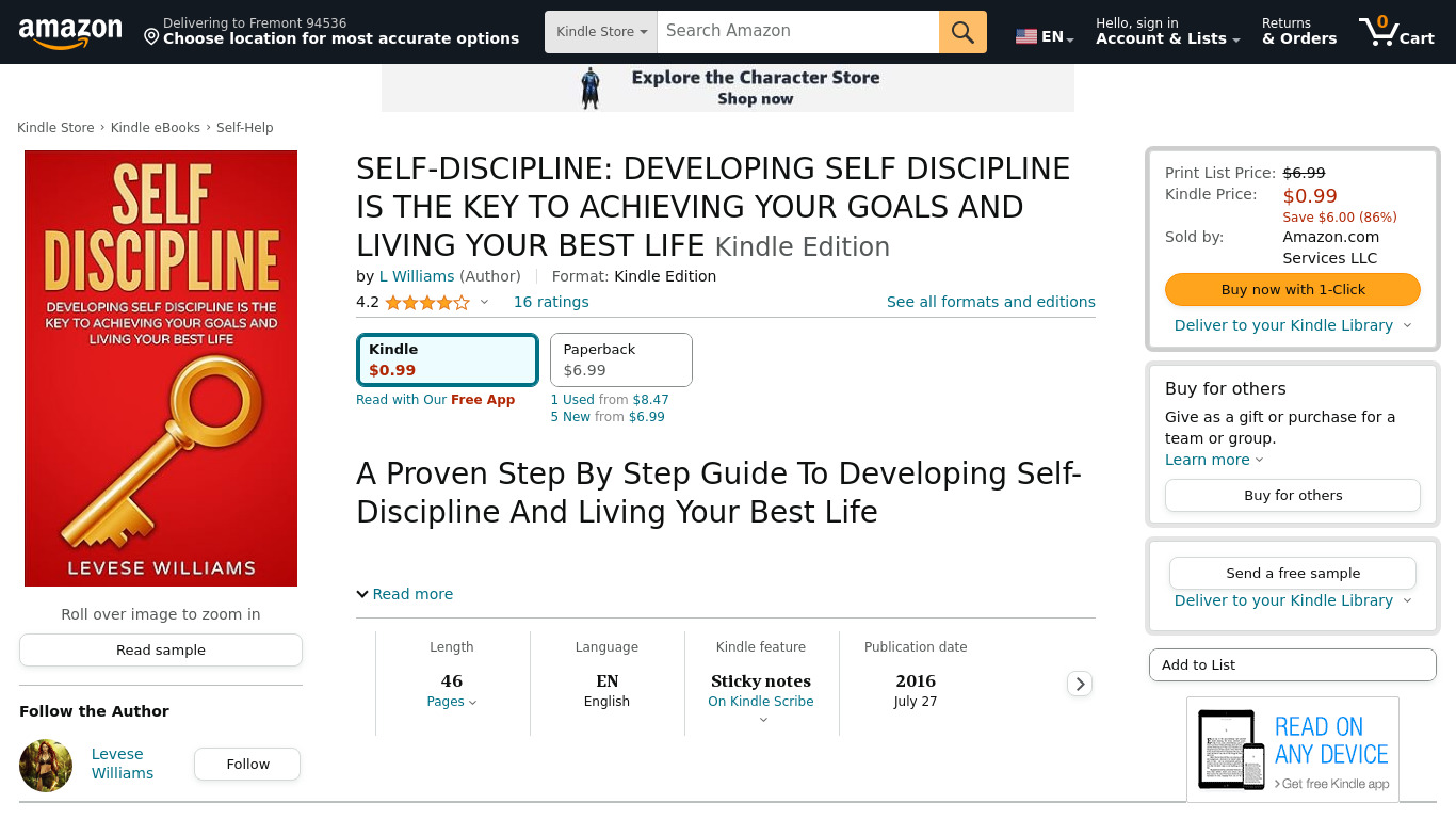 Self-discipline Landing page