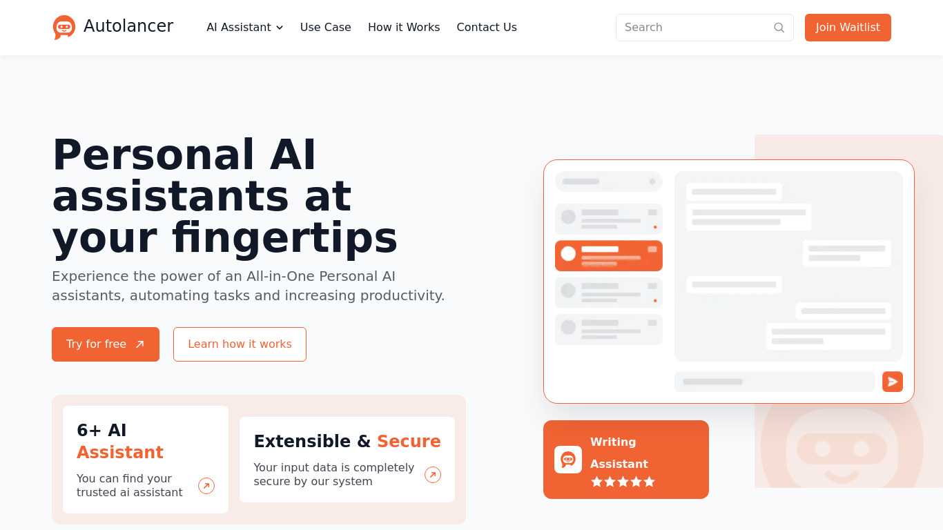 Autolancer Landing page