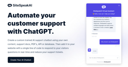SiteSpeakAI screenshot