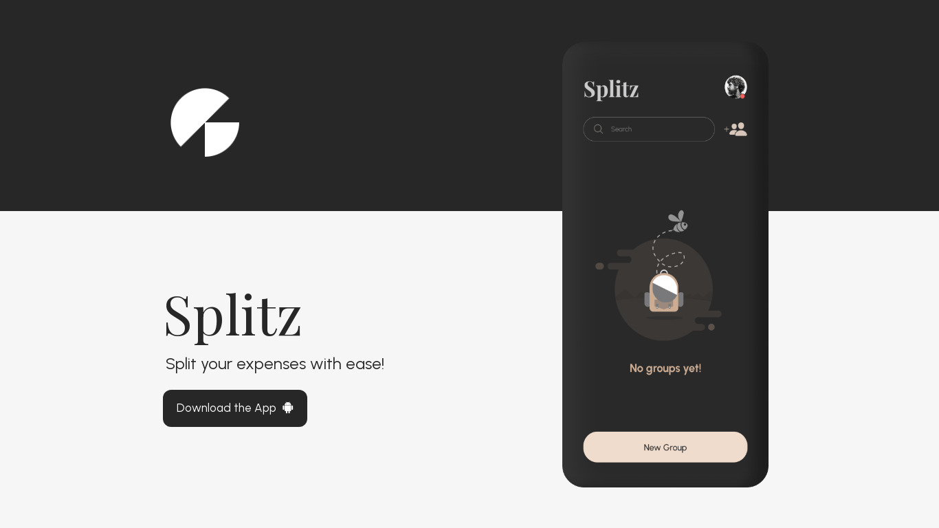 Splitz Landing page