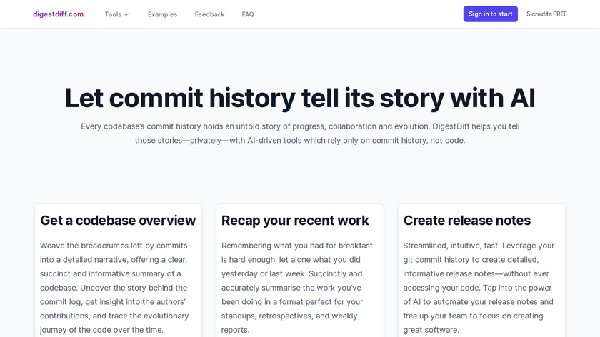Digest Diff Landing Page