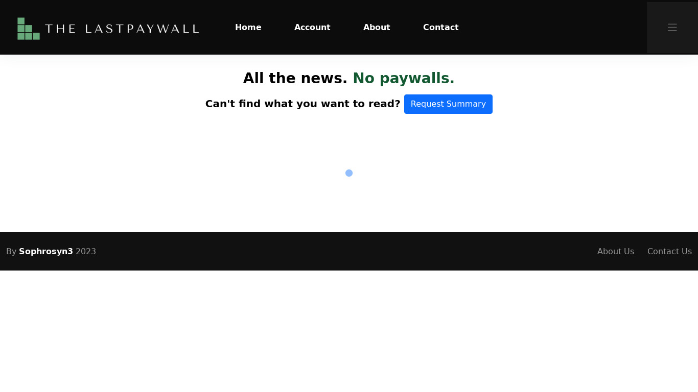 The Last Pay Wall Landing page