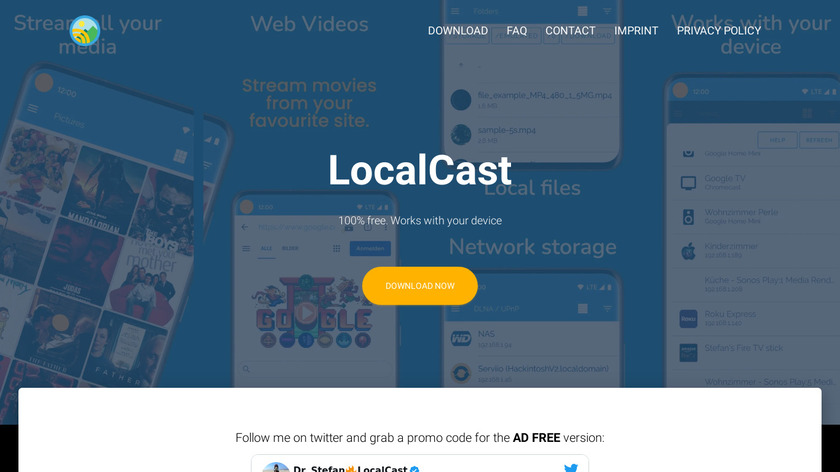 LocalCast for Chromecast Landing Page