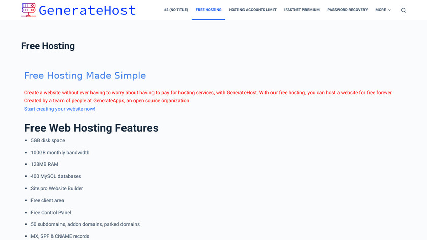 GenerateHost Landing Page