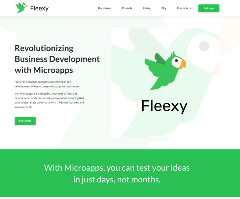Fleexy Landing Page
