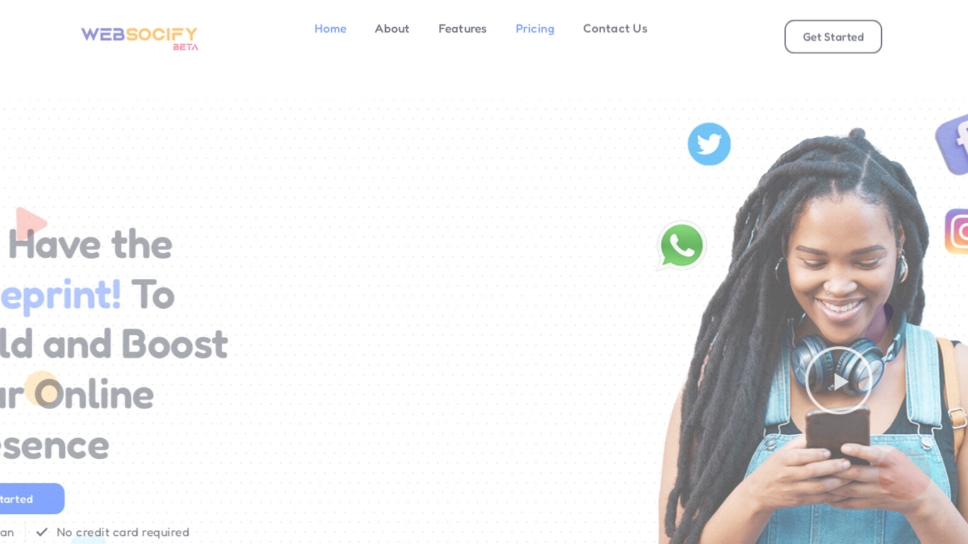 WebSocify Landing page