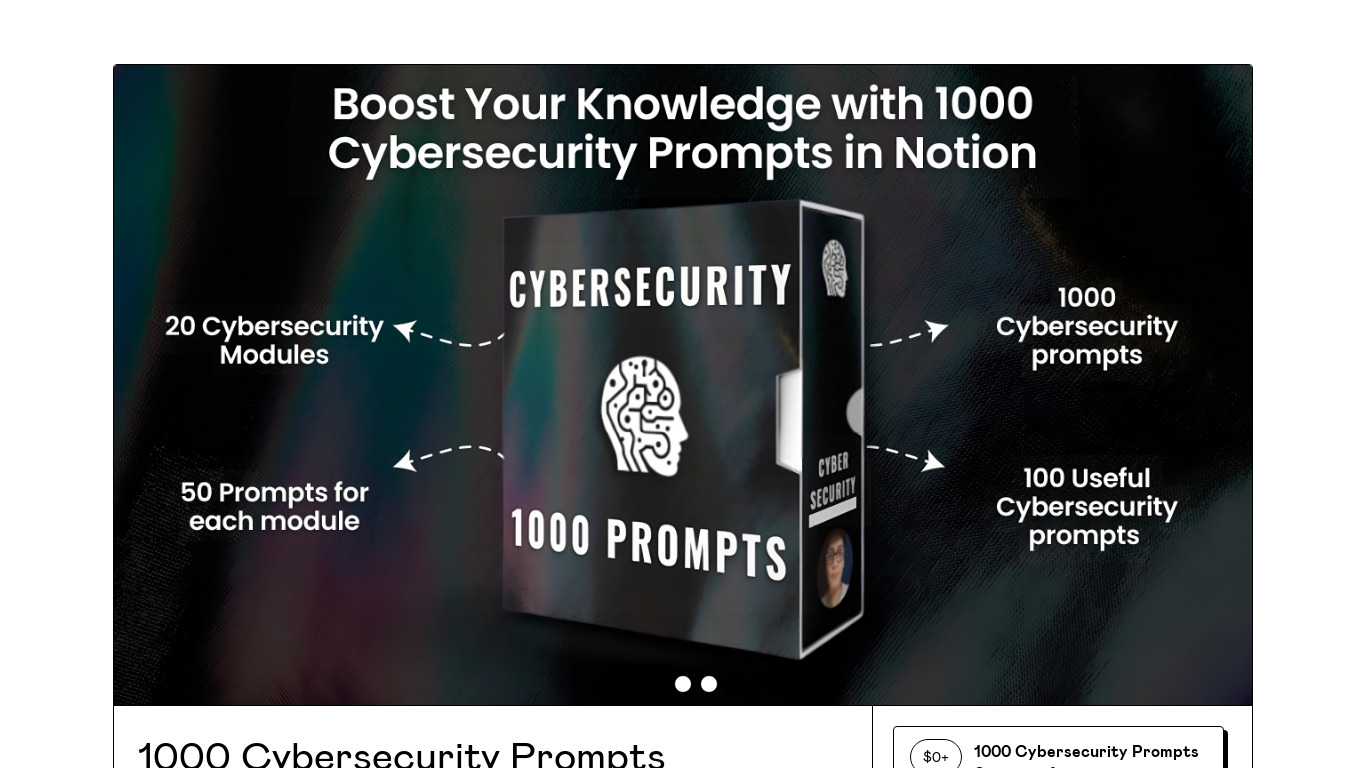 1000+ Cybersecurity Prompts Landing page