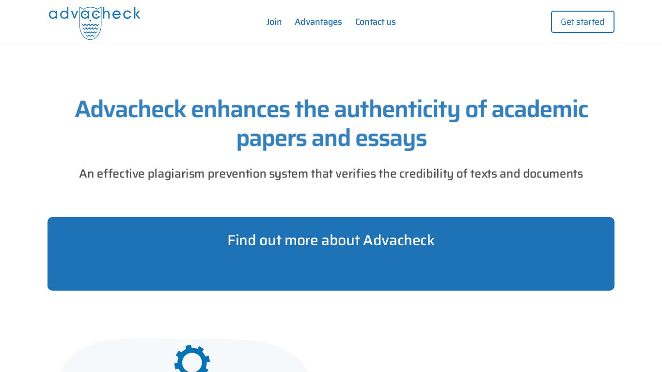 Advacheck Landing page