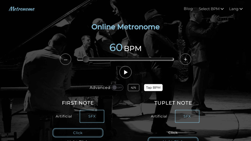 Online Metronome App Landing Page