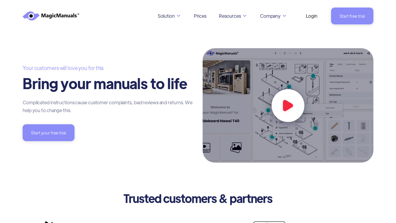 MagicManuals® Landing page
