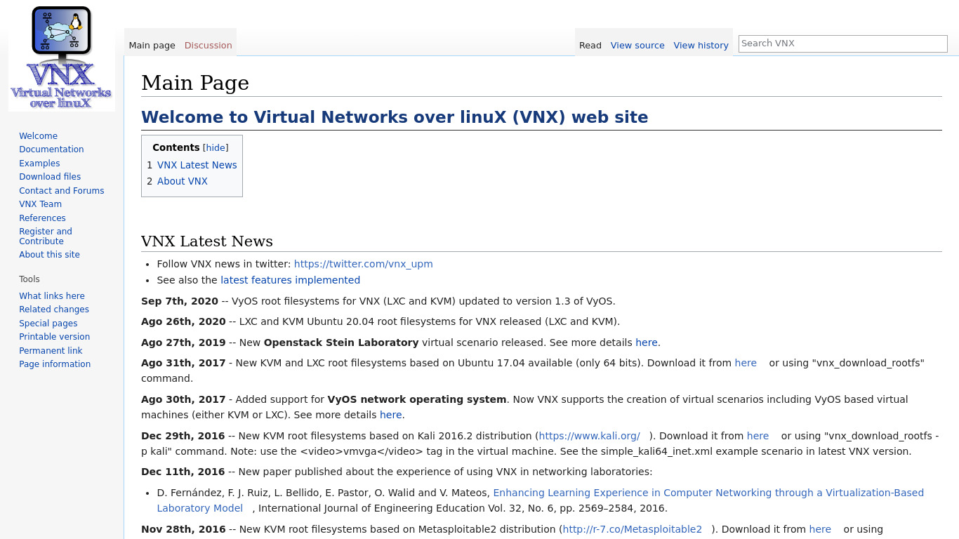 VNX Landing page