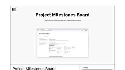Notion Project Milestones Board image