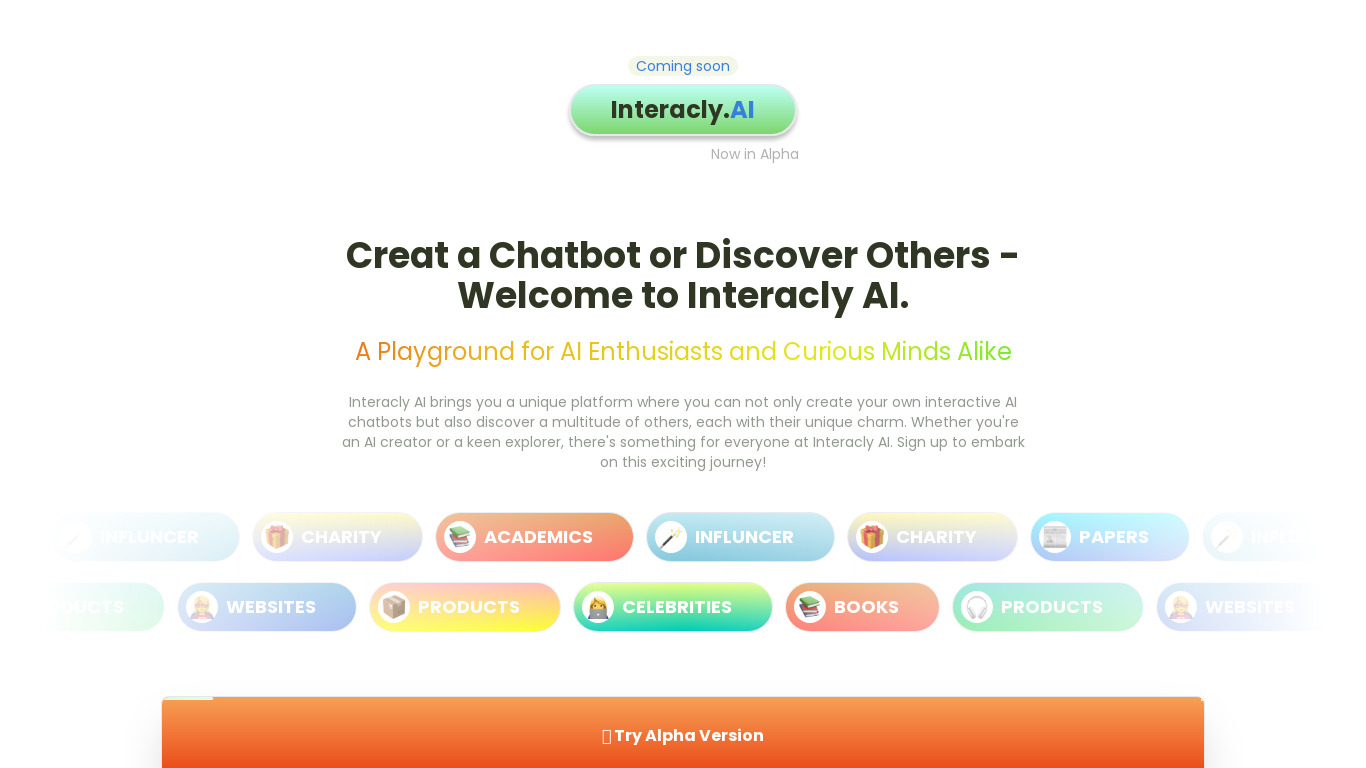 Interacly AI Landing page