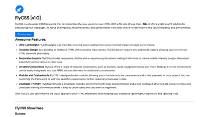 FlyCSS - Classless CSS screenshot