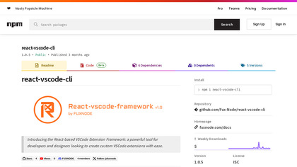 React Vscode CLI image