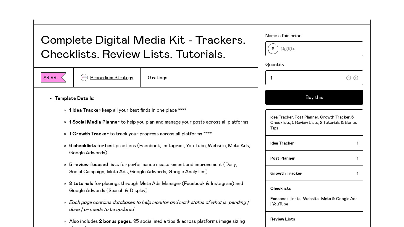 Complete Digital Media Kit Landing page