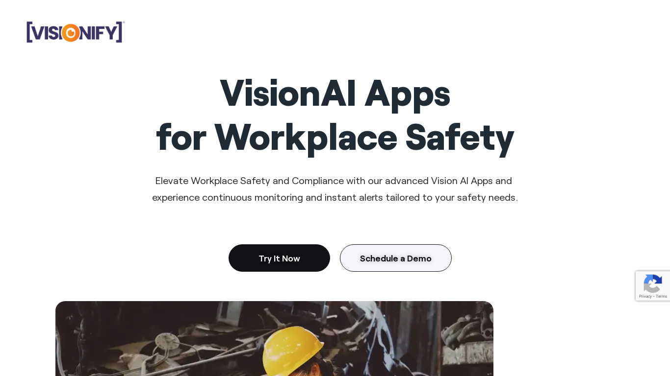 Visionify.ai Landing page