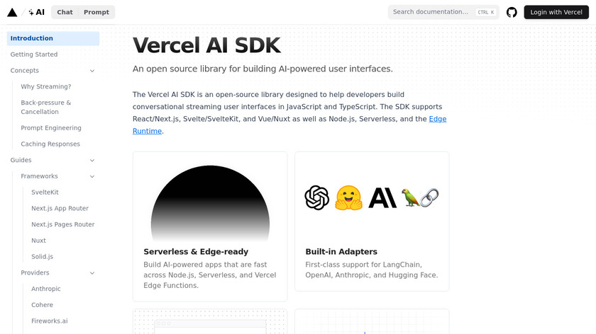 Vercel AI SDK Landing Page
