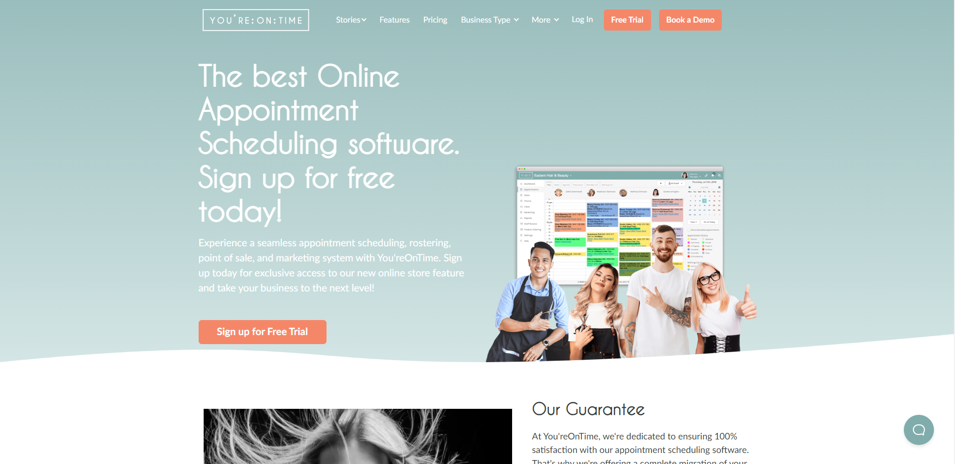 YoureOnTime Landing page
