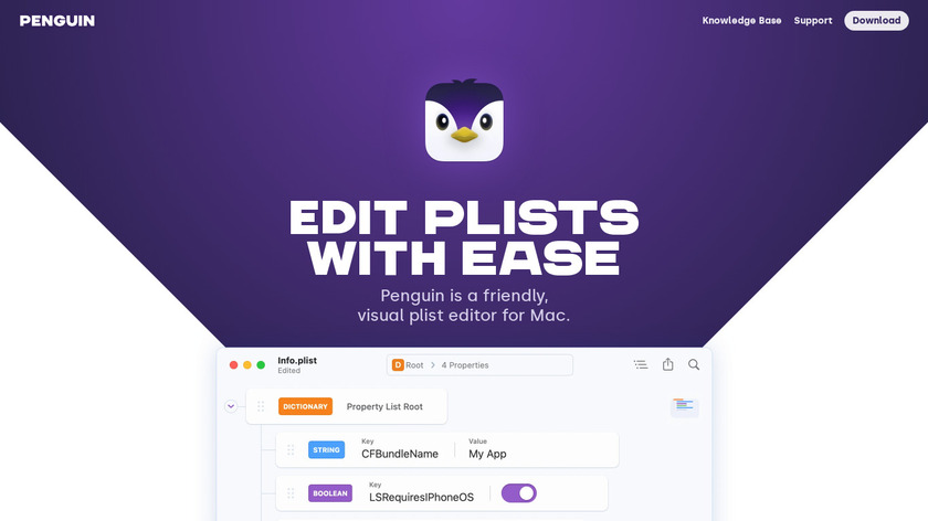 Penguin Plist Editor Landing Page