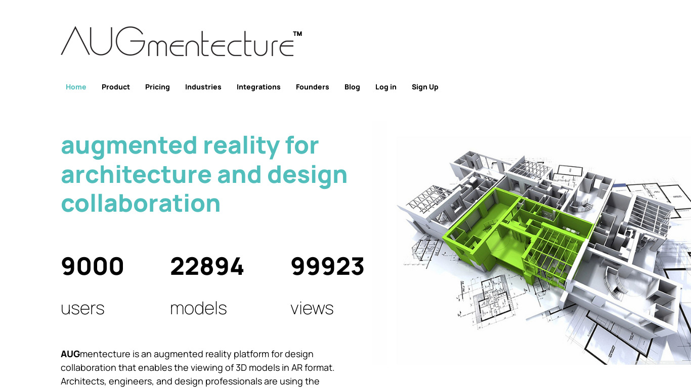 AUGmentecture Landing page