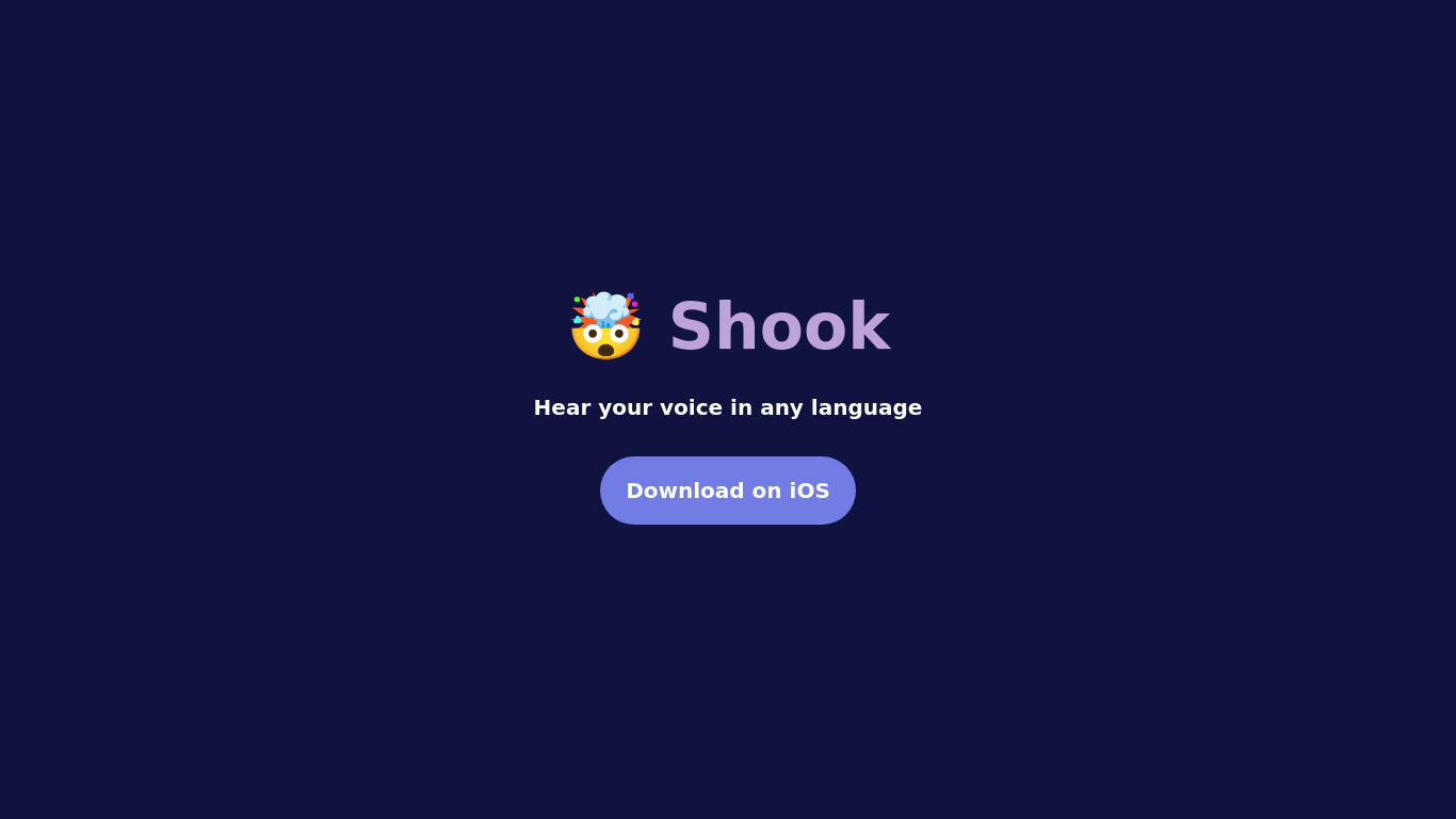 Shook AI Landing page
