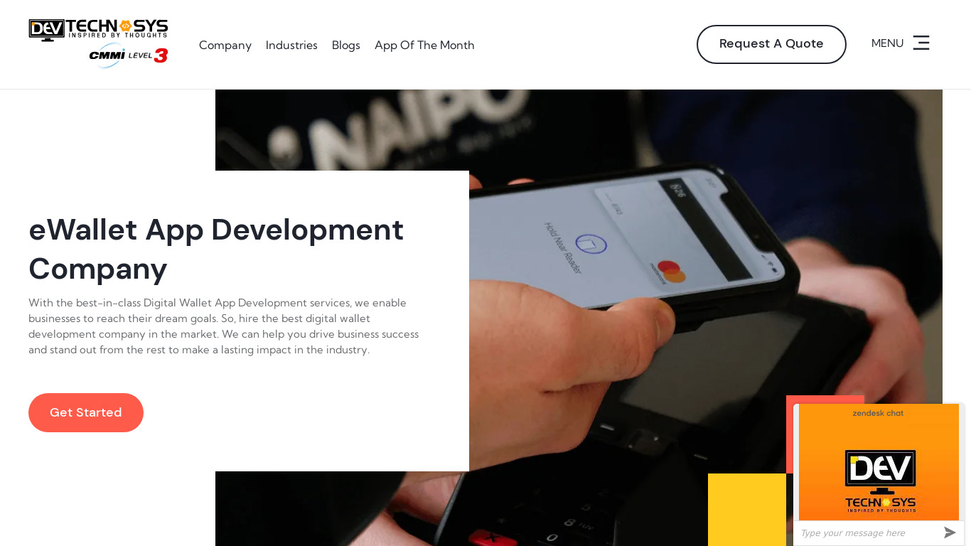 eWallet App Development Company Landing page