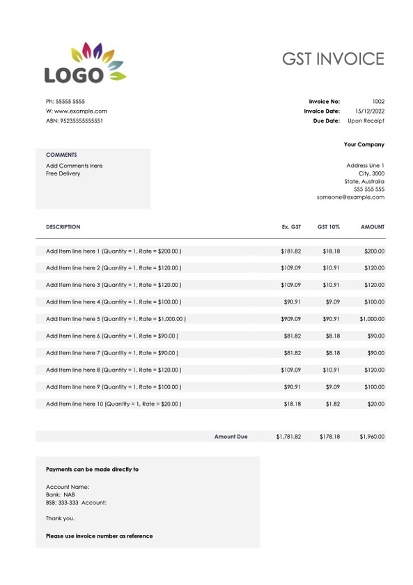GS Invoice Landing Page
