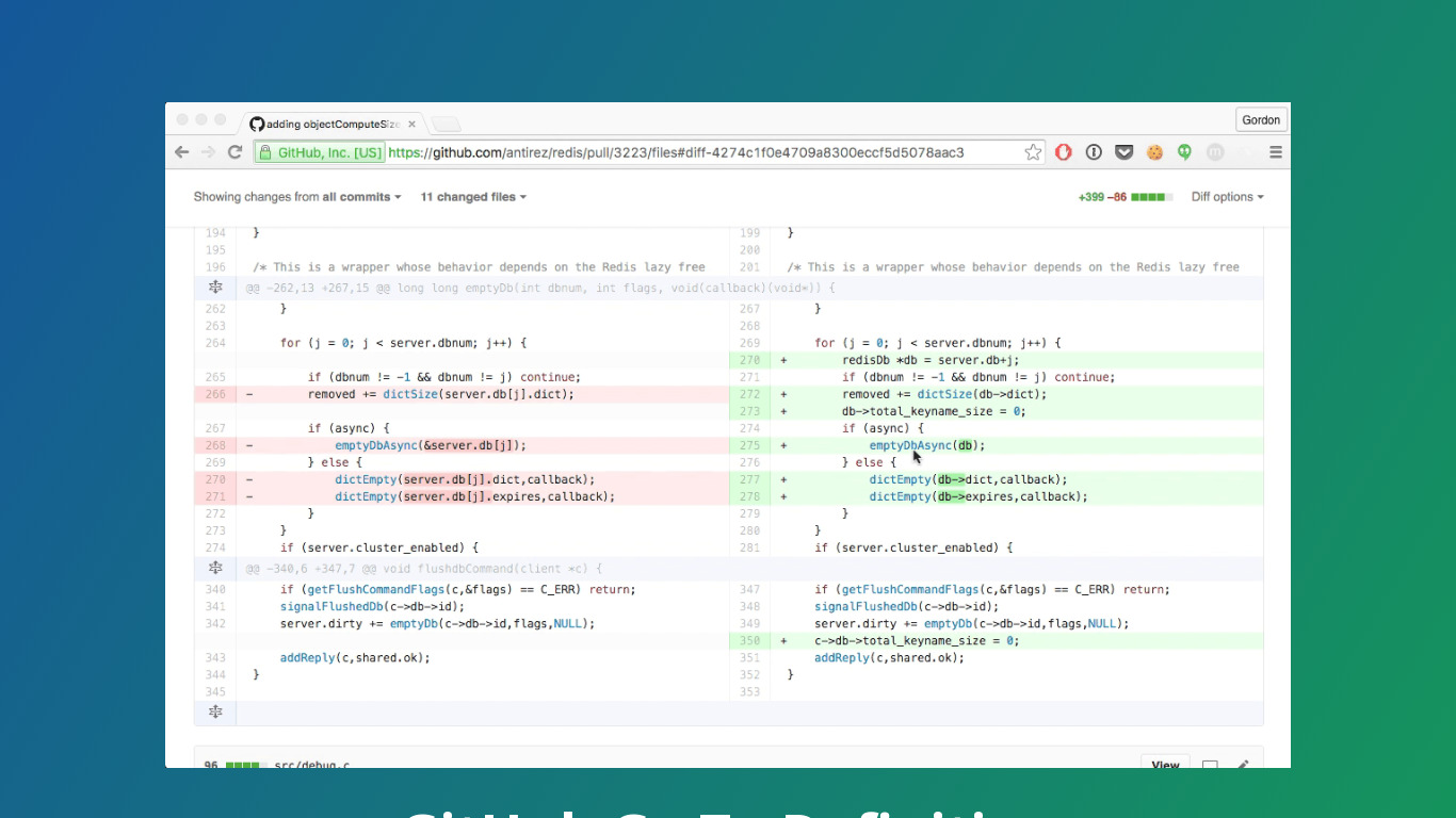 'Go To Definition' for GitHub Landing page