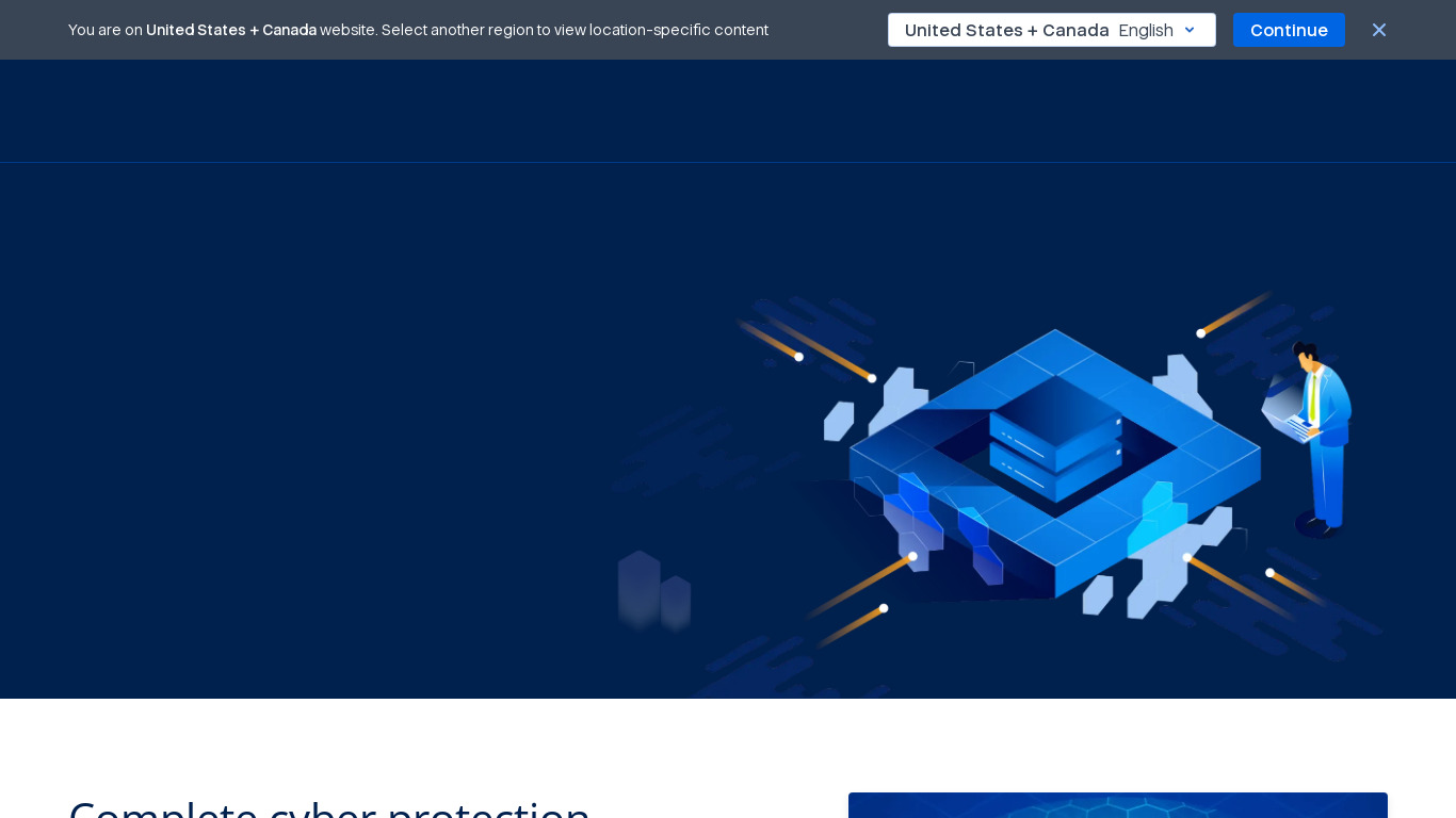 Acronis Cyber Protect Landing page