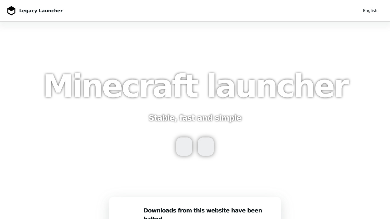 Legacy Launcher (Minecraft) Landing page