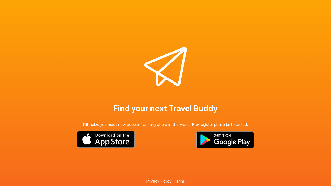 FLIT - Travel Buddy Landing page