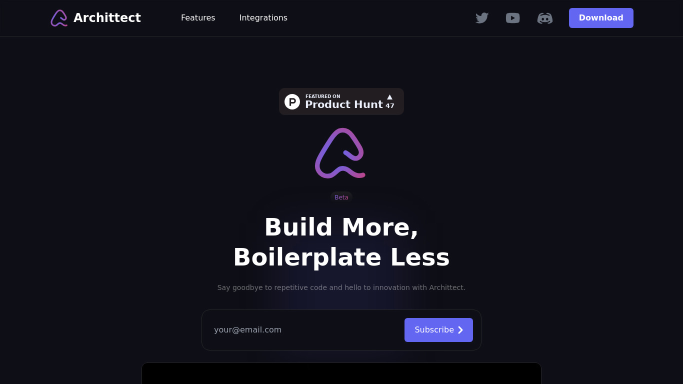 Archittect Landing page