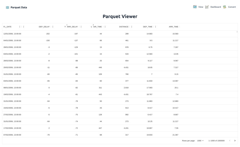 Parquet Viewer Landing Page