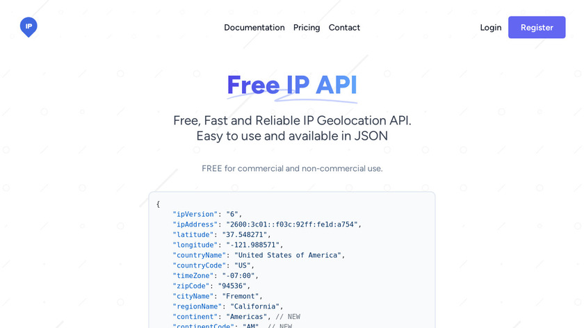 Free IP API Landing Page
