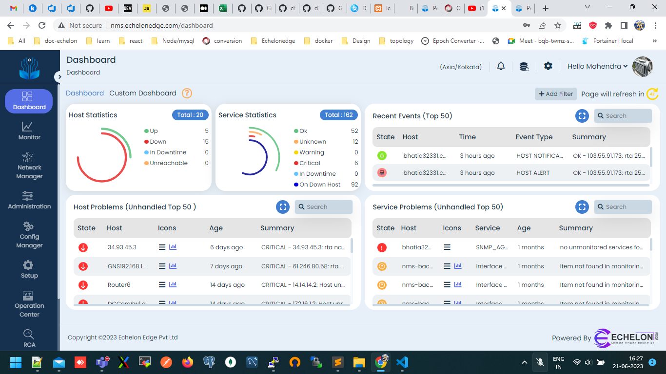 EchelonEdge Network Insight Landing page