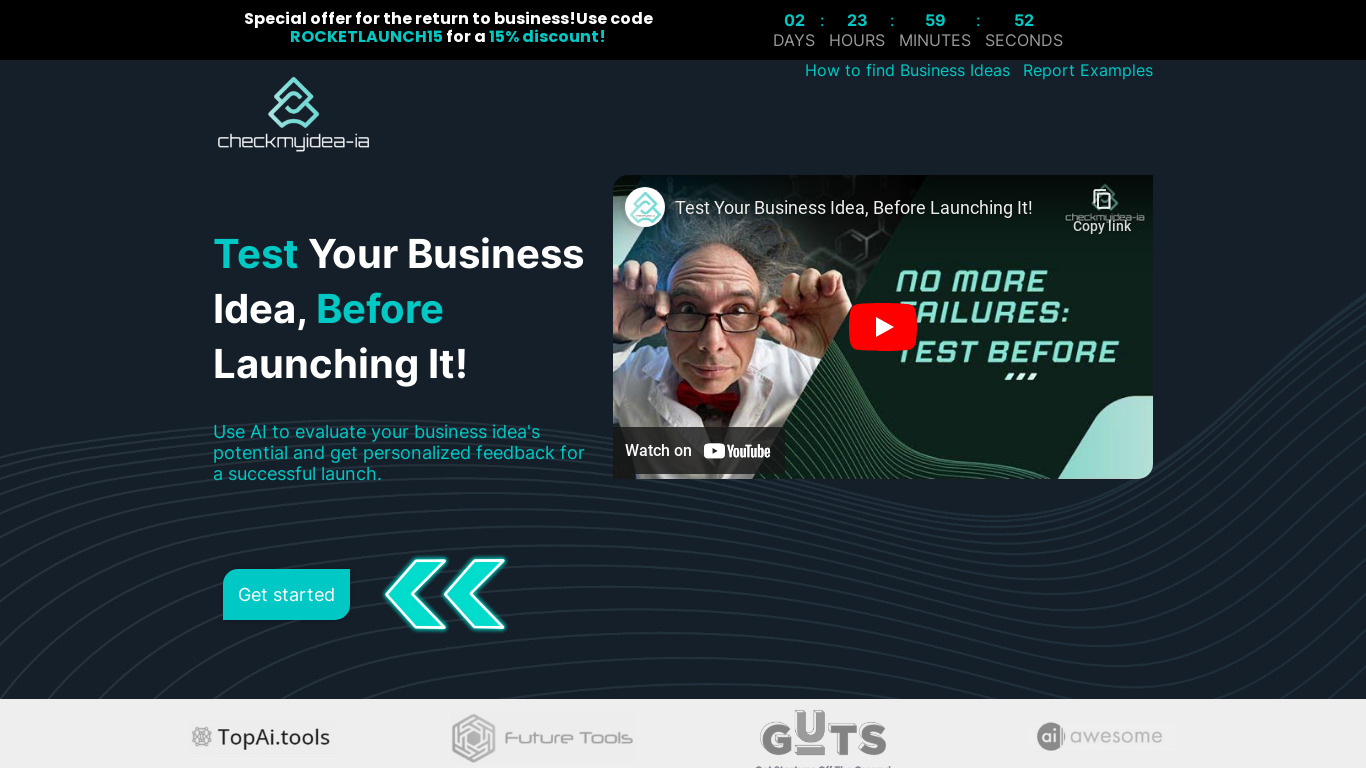 checkmyidea-IA Landing page