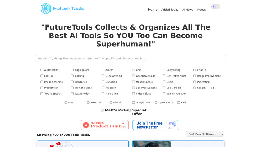 FutureTools.io Landing Page
