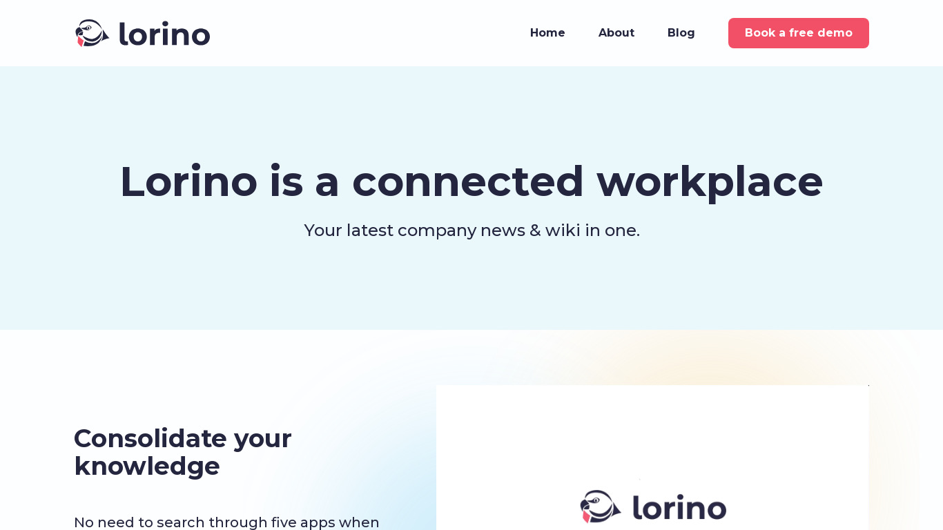 Lorino Landing page