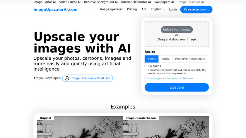 Image Upscaler AI Landing Page
