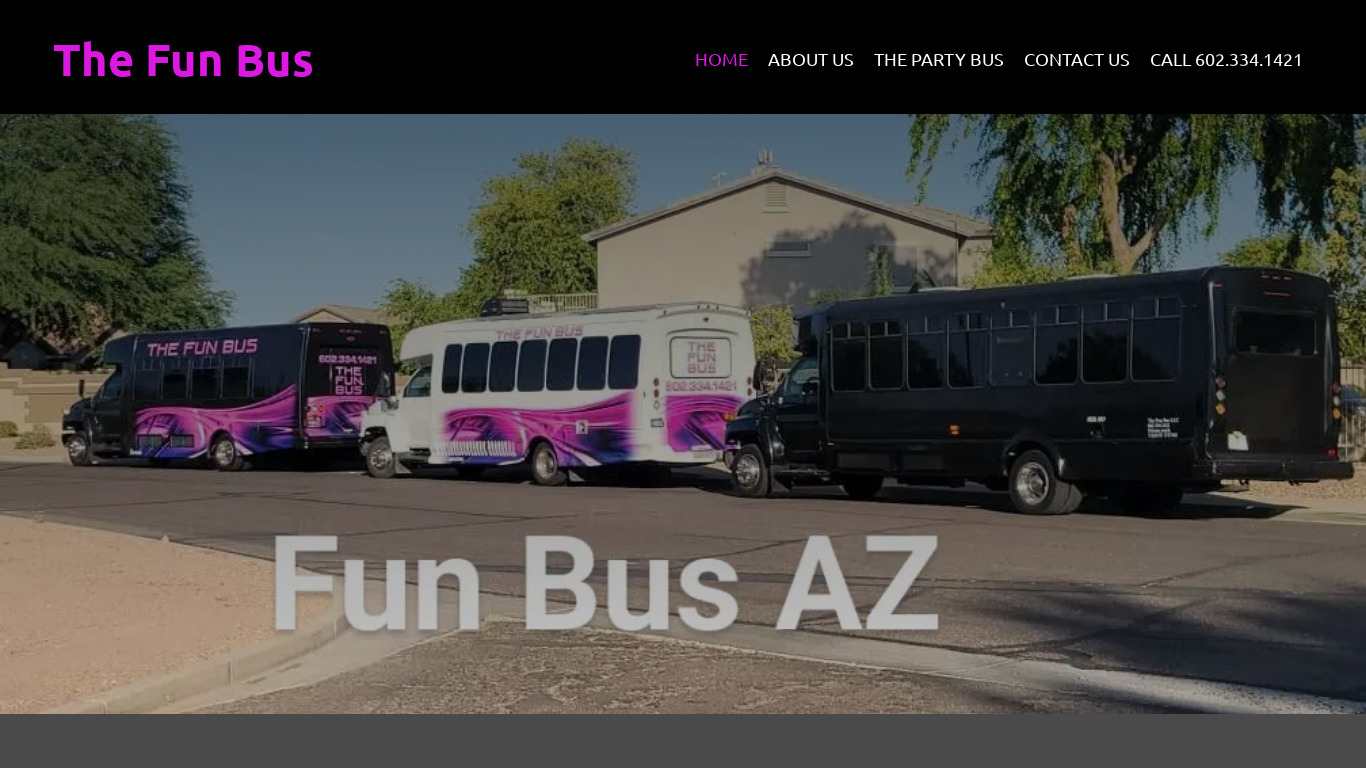 Fun Bus AZ Landing page