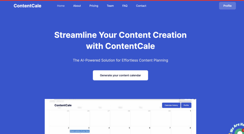 ContentCale Landing Page