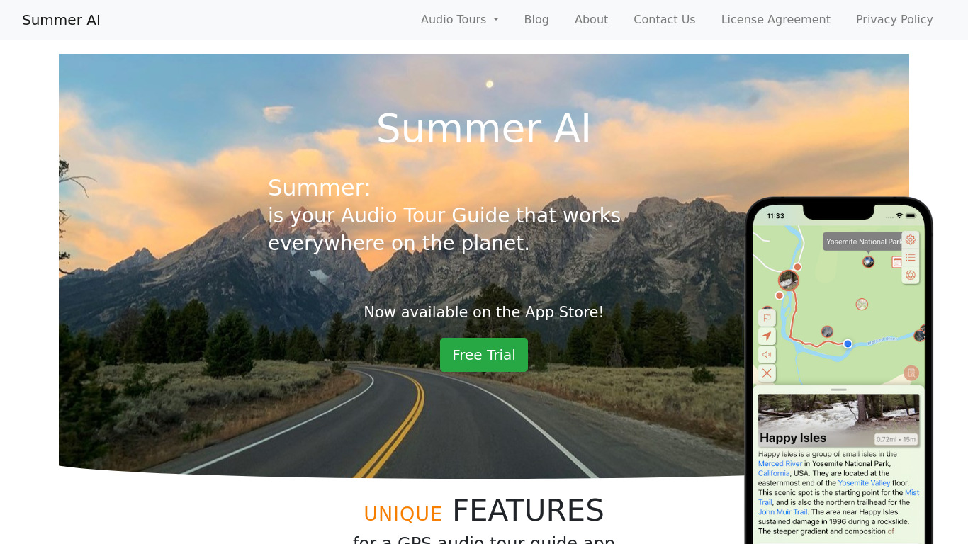 Summer AI Landing page