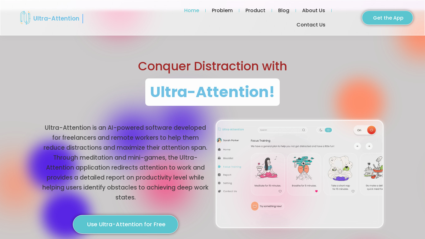 Ultra-Attention Landing page