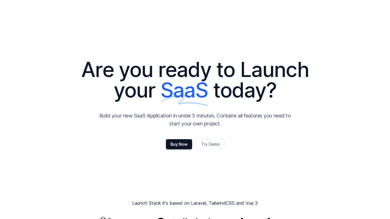 Launch Stack Landing page