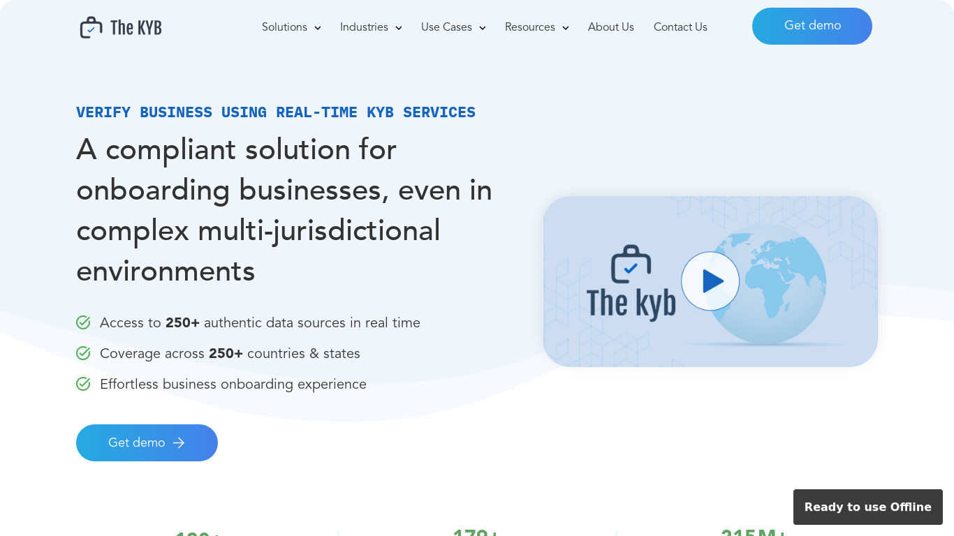 The KYB Landing page