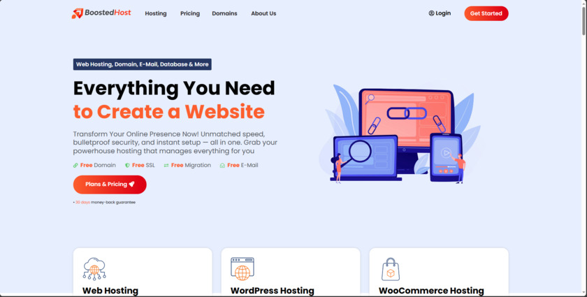 BoostedHost Landing Page