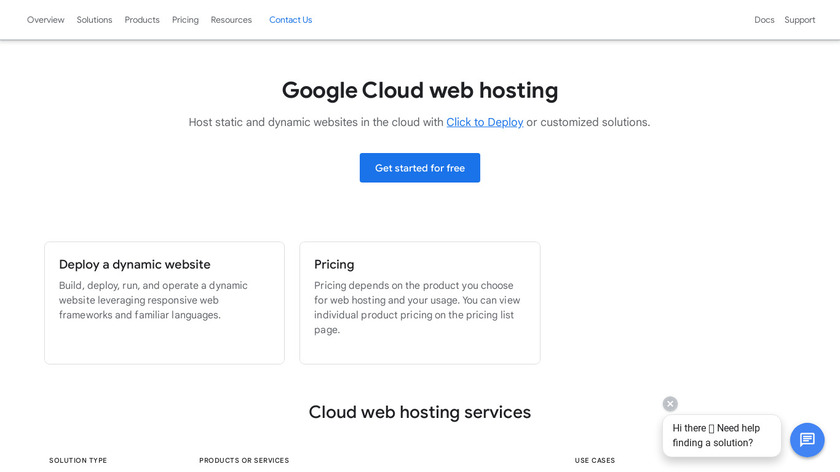 Google Cloud Hosting Landing Page