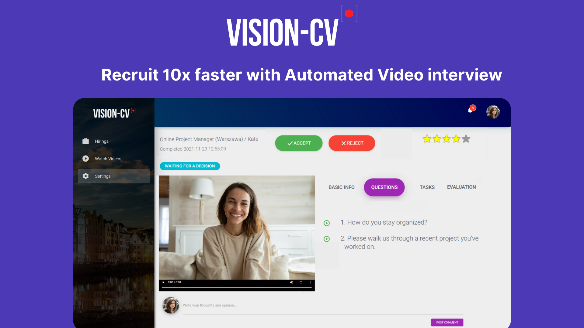 Vision-CV Landing page