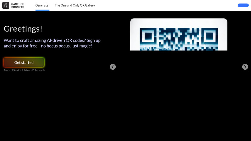 ImagineQR - gameofprompts.ai Landing Page